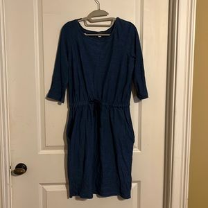 Boden Peggy Dress with Drawstring Waist and Pockets Denim Blue Size 6 Regular
